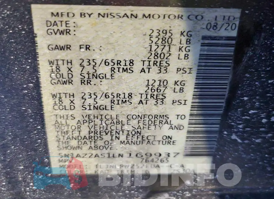 5N1AZ2AS1LN169937 Photo# 13