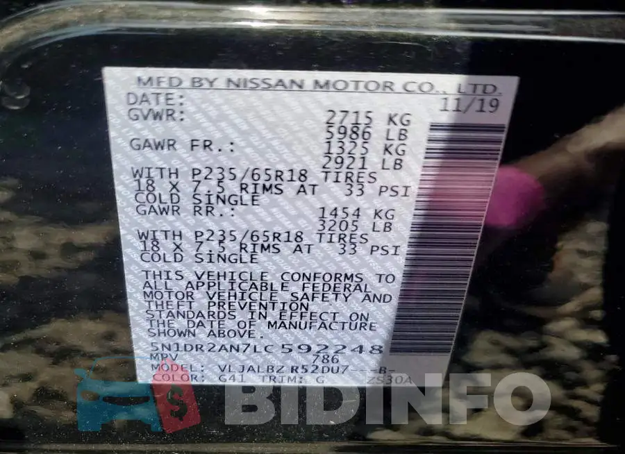 5N1DR2AN7LC592248 Photo# 13