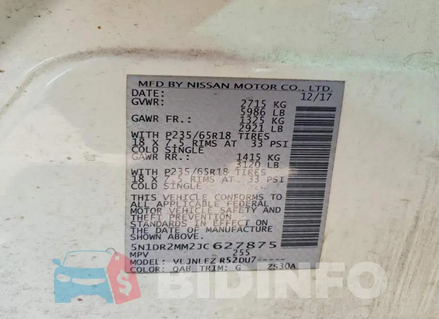 5N1DR2MM2JC627875 Photo# 13
