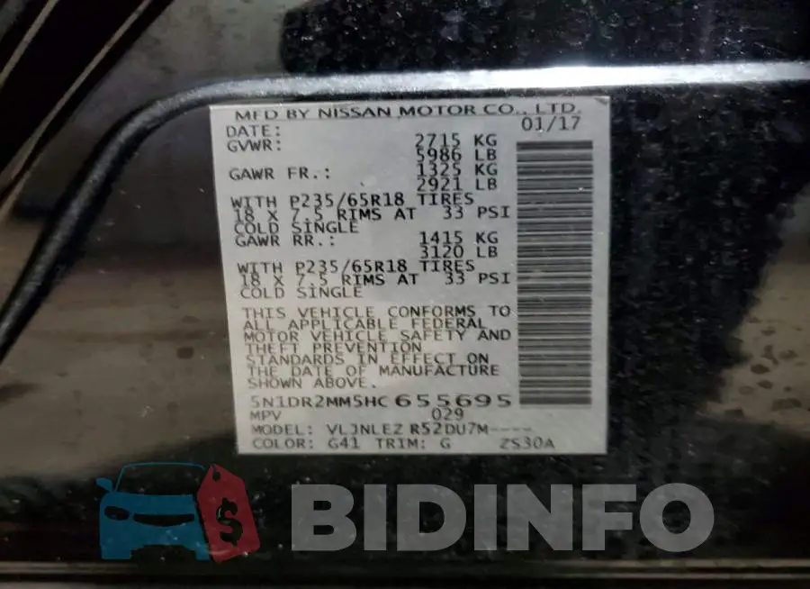 5N1DR2MM5HC655695 Photo# 13