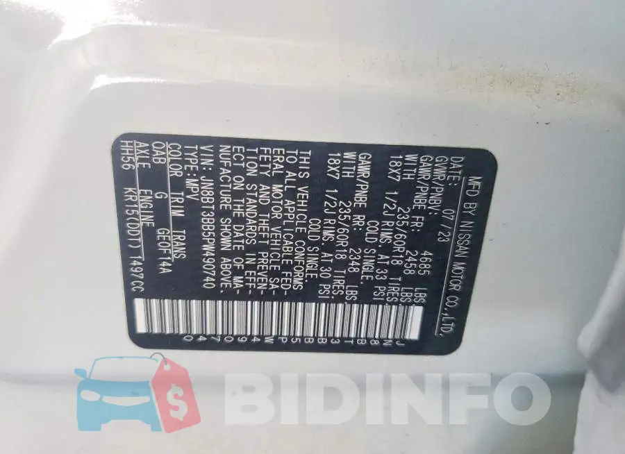 JN8BT3BB5PW490740 Photo# 13