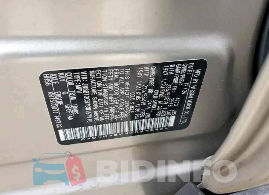 JN8BT3CB7SW157916 Photo# 13