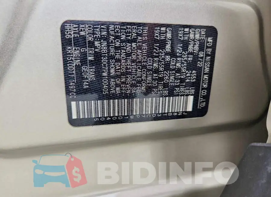 JN8BT3DC7PW100405 Photo# 13