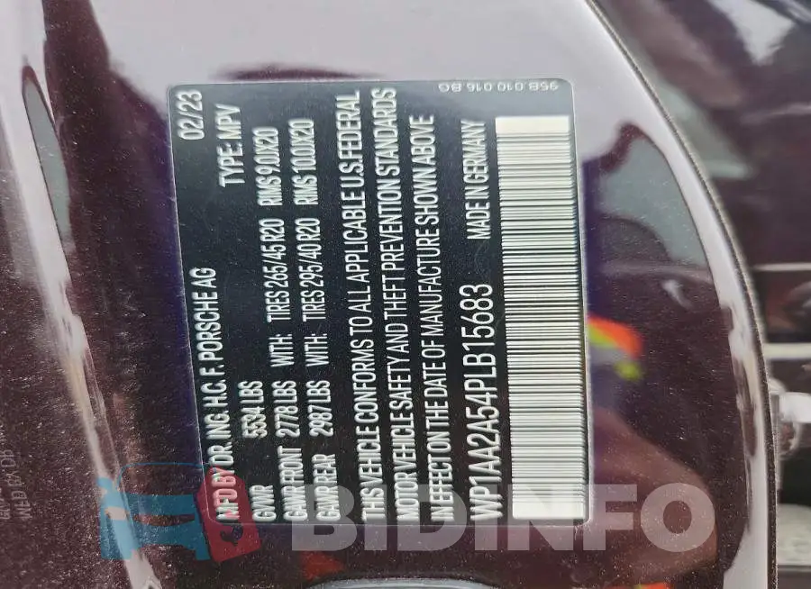 WP1AA2A54PLB15683 Photo# 13