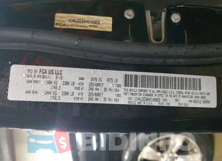 1C4NJDEB6HD108826 Photo# 12