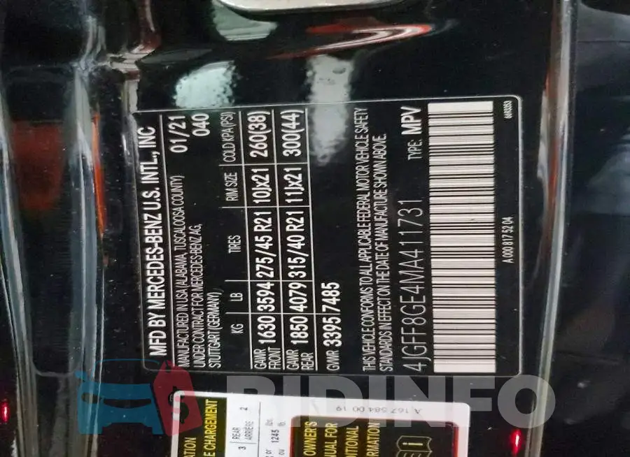 4JGFF8GE4MA411731 Photo# 14