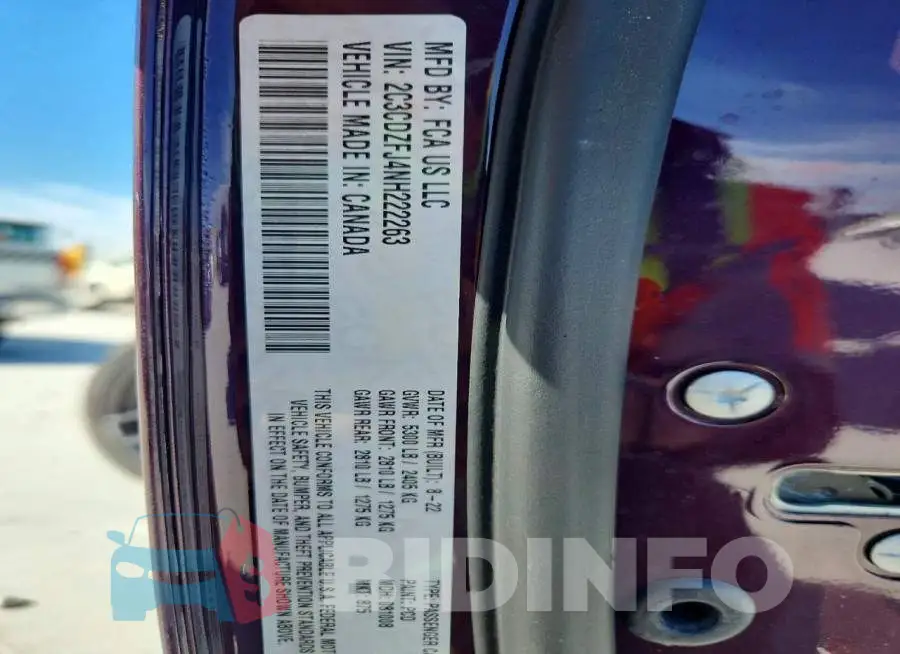 2C3CDZFJ4NH222263 Photo# 12