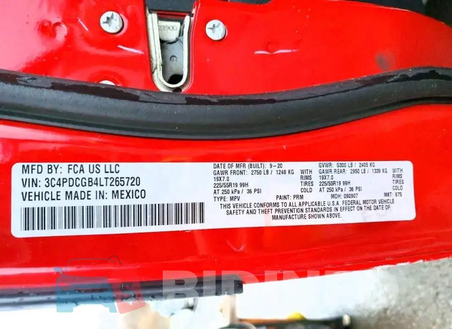 3C4PDCGB4LT265720 Photo# 13