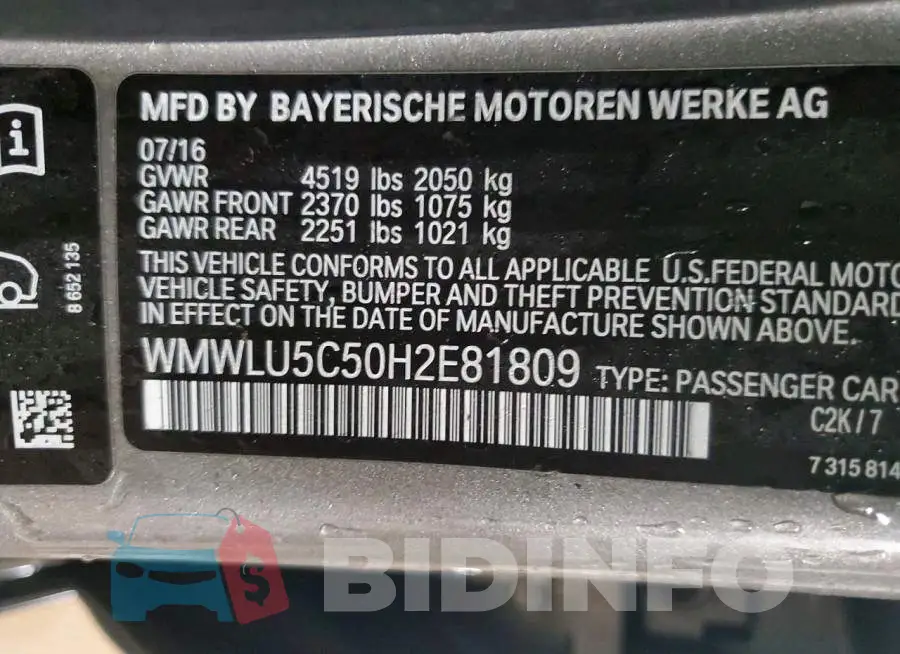 WMWLU5C50H2E81809 Photo# 12