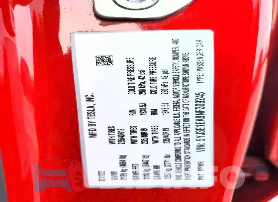 5YJ3E1EA8NF309245 Photo# 12