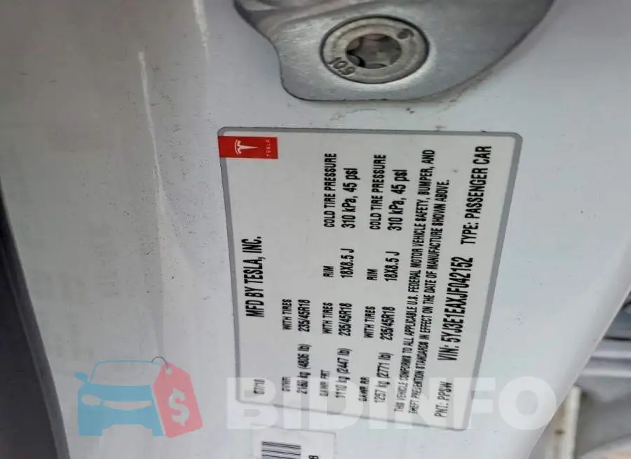 5YJ3E1EAXJF042152 Photo# 13