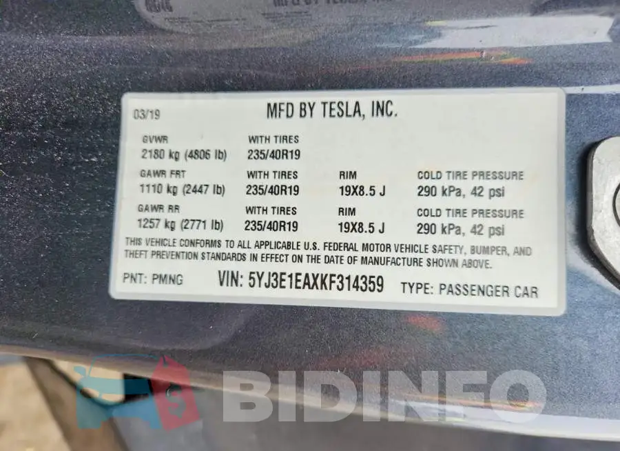 5YJ3E1EAXKF314359 Photo# 12