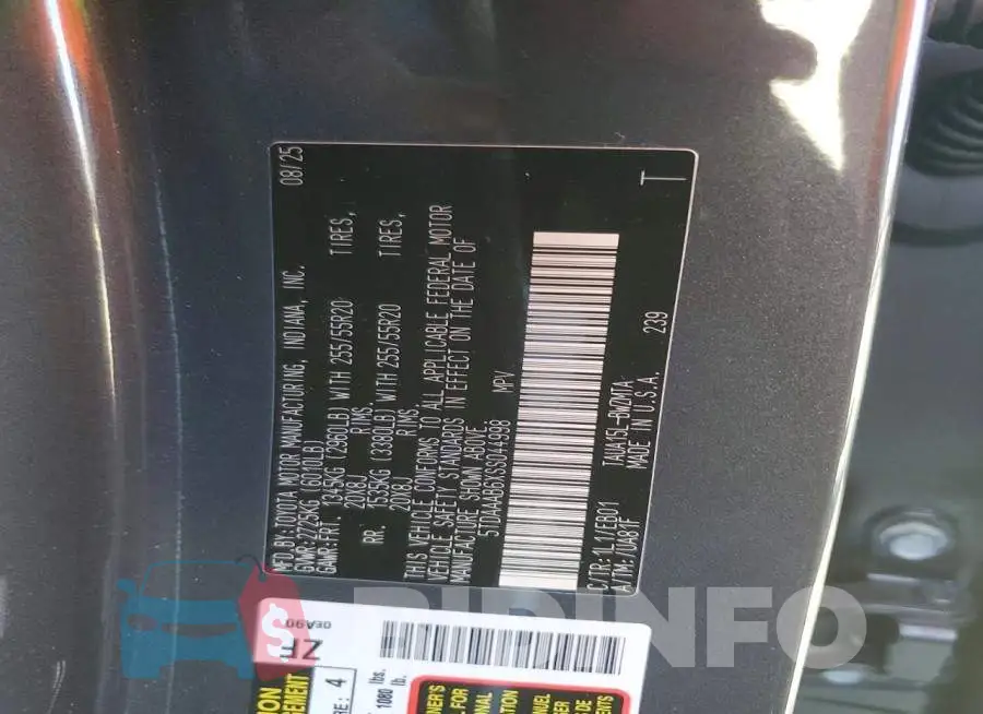 5TDAAAB6XSS044998 Photo# 14