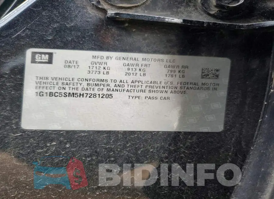 1G1BC5SM5H7281205 Photo# 13