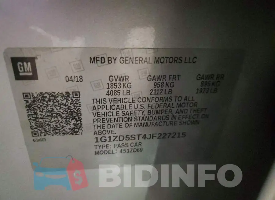 1G1ZD5ST4JF227215 Photo# 12