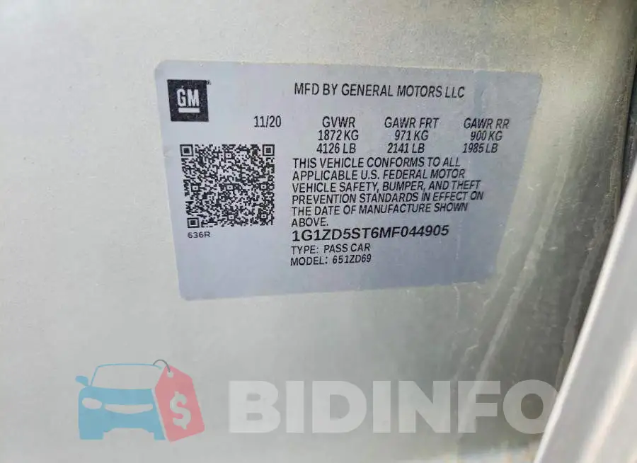 1G1ZD5ST6MF044905 Photo# 12