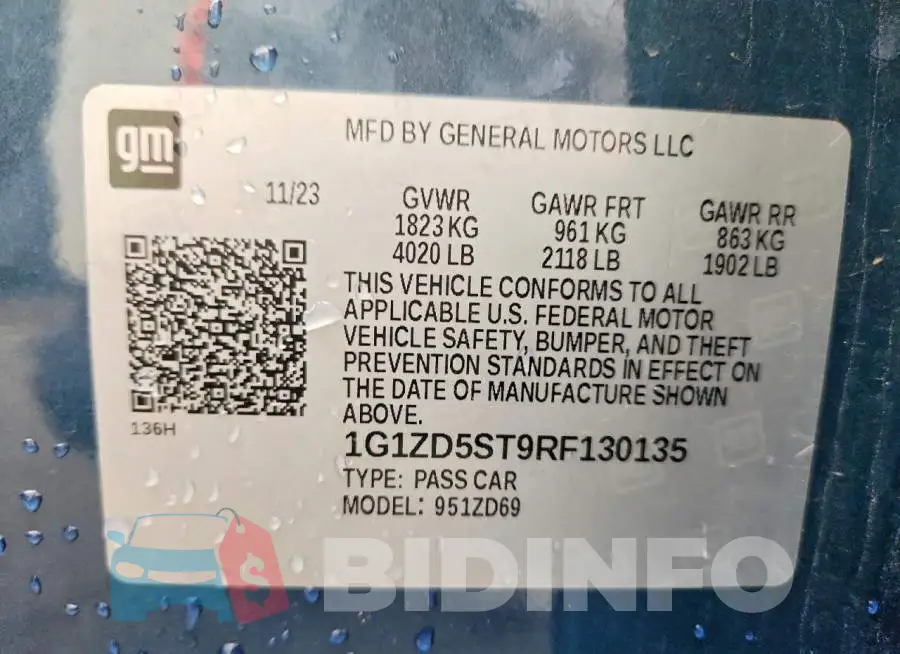 1G1ZD5ST9RF130135 Photo# 12