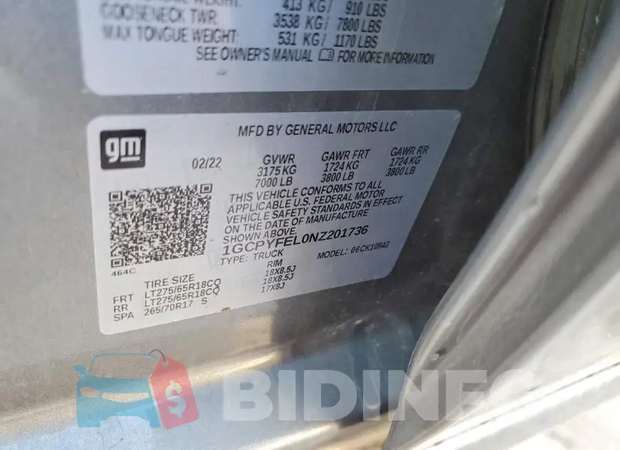 1GCPYFEL0NZ201736 Photo# 12