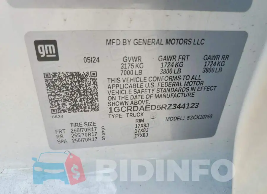 1GCRDAED5RZ344123 Photo# 12