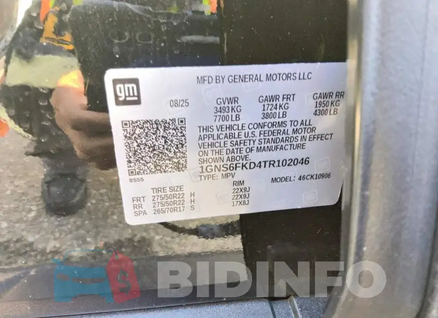 1GNS6FKD4TR102046 Photo# 13