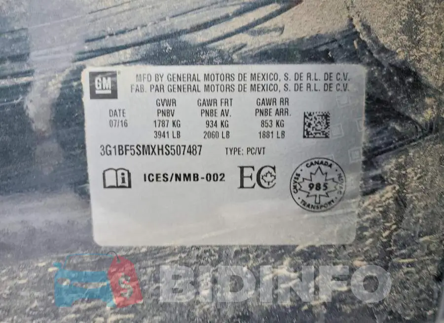3G1BF5SMXHS507487 Photo# 13