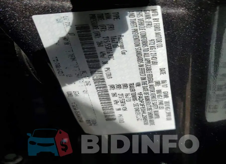 1FADP3FE0HL298938 Photo# 12