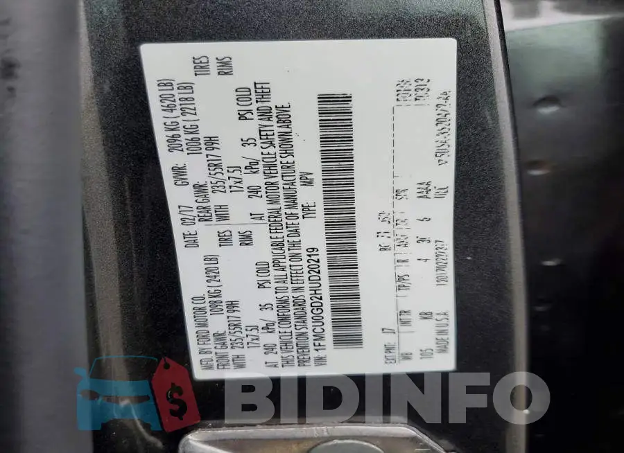 1FMCU0GD2HUD20219 Photo# 13