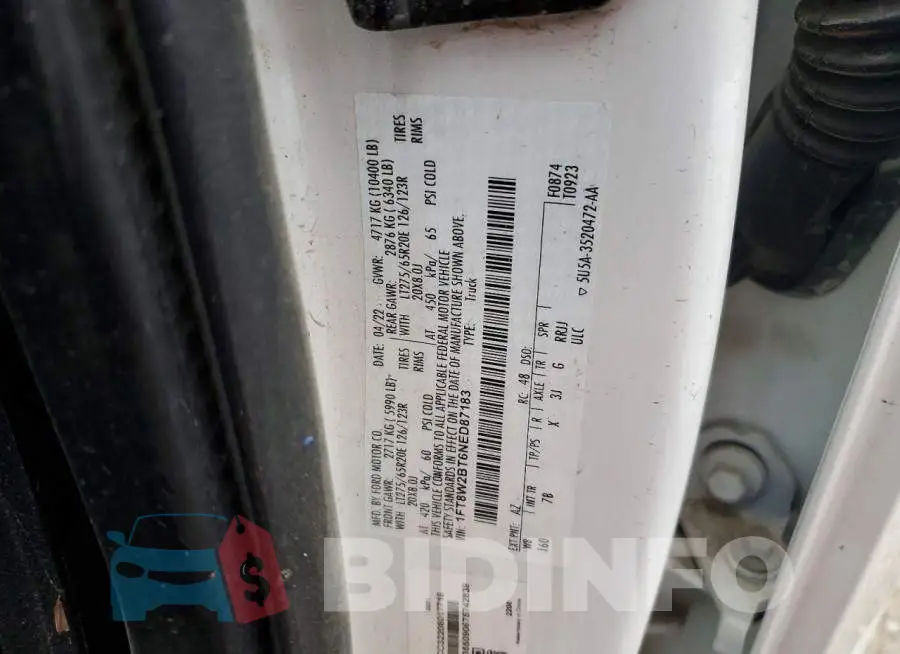 1FT8W2BT6NED87183 Photo# 12