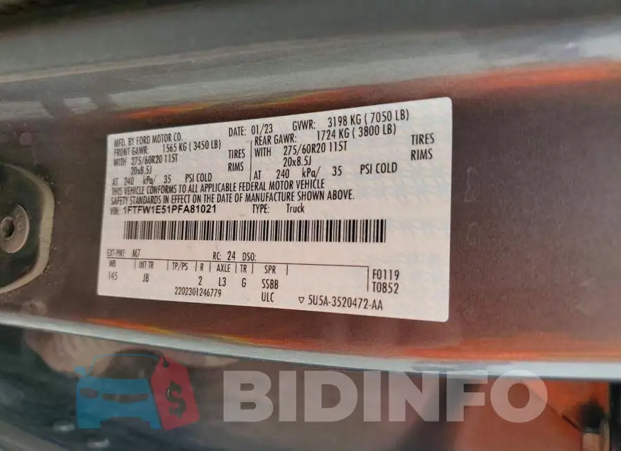 1FTFW1E51PFA81021 Photo# 12