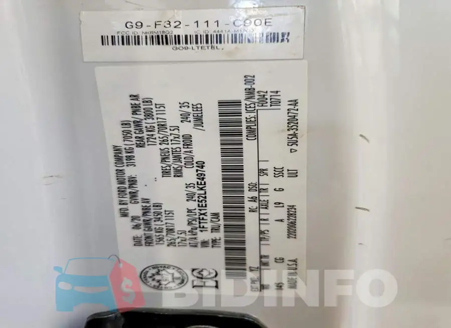 1FTFX1E52LKE49740 Photo# 12
