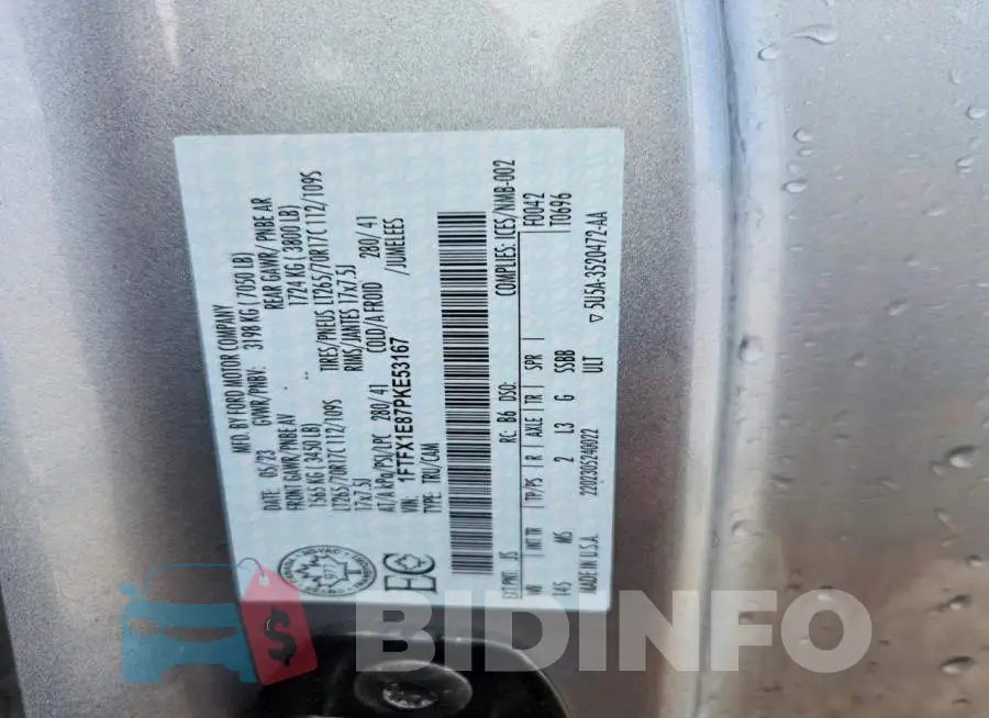 1FTFX1E87PKE53167 Photo# 12