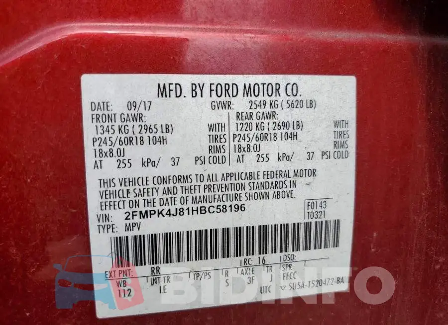 2FMPK4J81HBC58196 Photo# 13