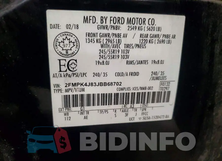 2FMPK4J83JBB68702 Photo# 13