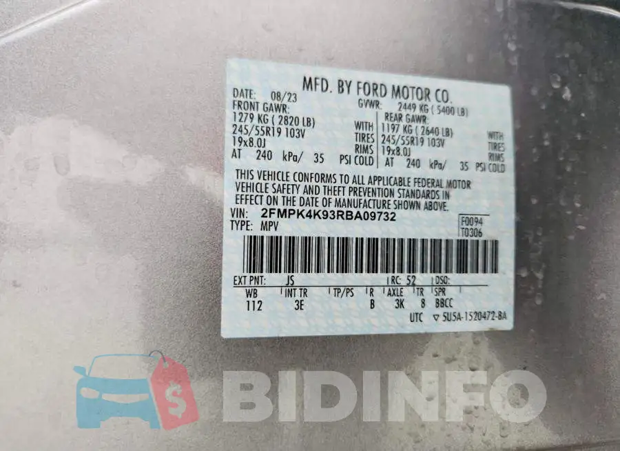 2FMPK4K93RBA09732 Photo# 14