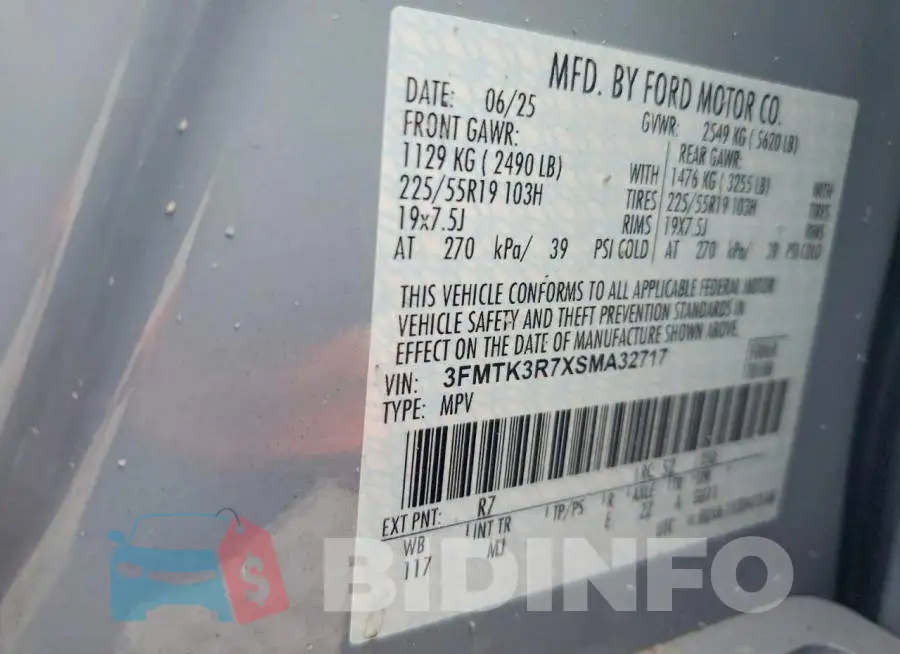 3FMTK3R7XSMA32717 Photo# 12