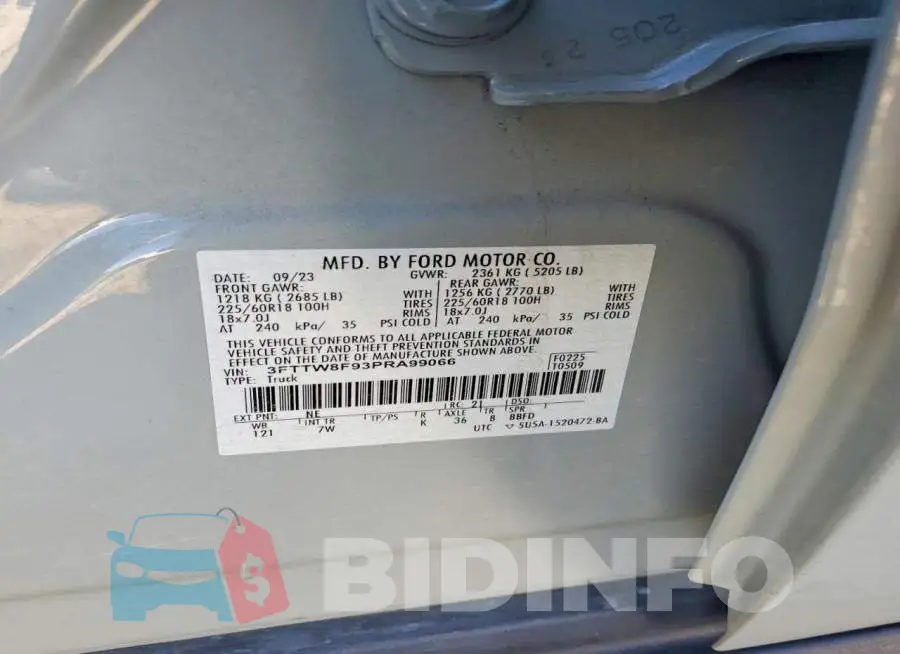 3FTTW8F93PRA99066 Photo# 12
