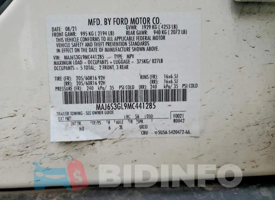 MAJ6S3GL9MC441285 Photo# 13