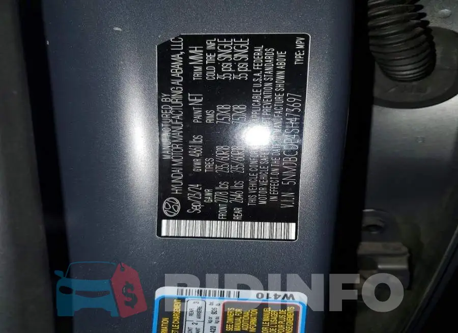 5NMJBCDE4SH473697 Photo# 14