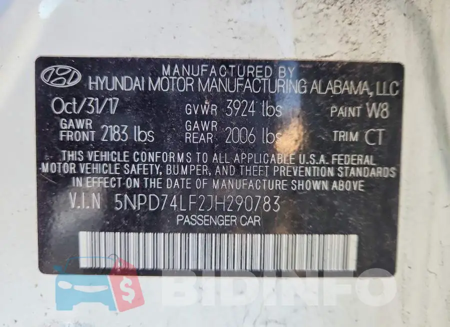 5NPD74LF2JH290783 Photo# 13
