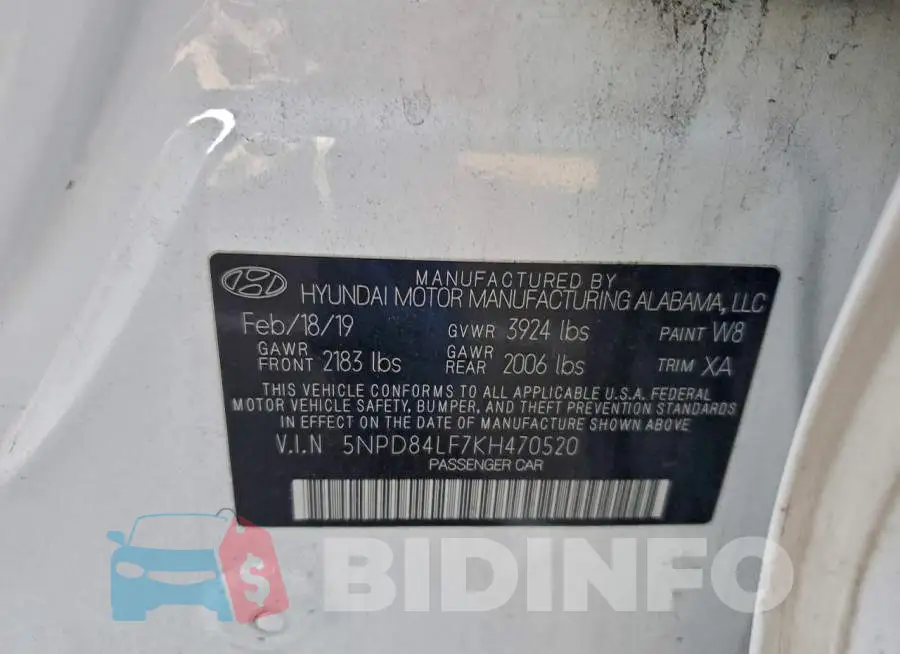 5NPD84LF7KH470520 Photo# 12