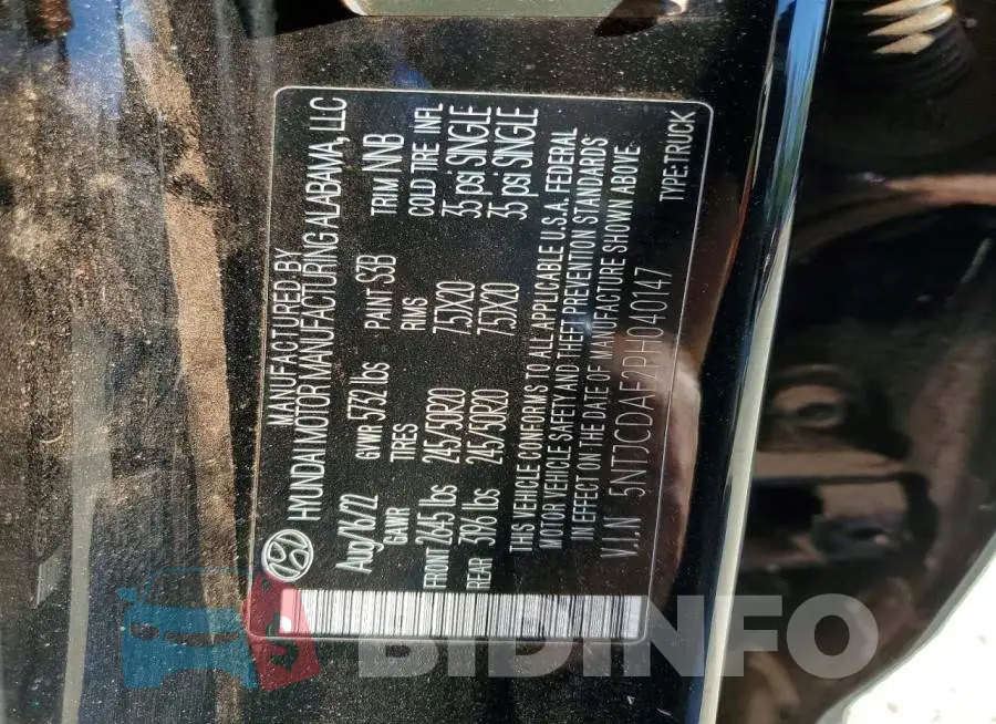 5NTJCDAF2PH040147 Photo# 13