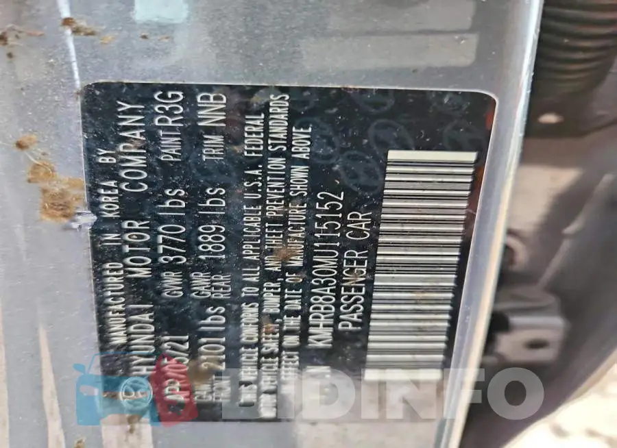 KMHRB8A30MU115152 Photo# 13