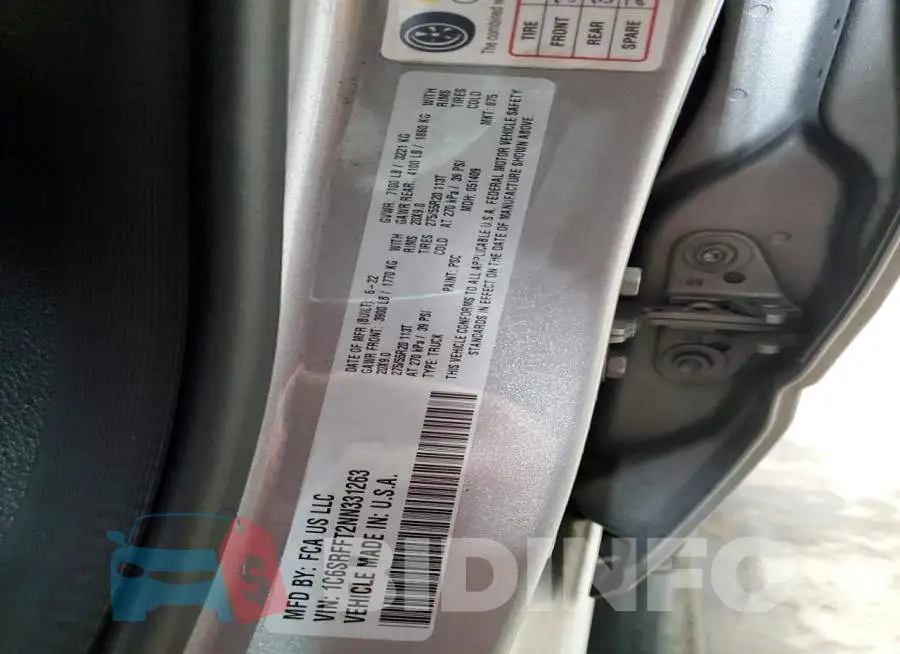 1C6SRFFT2NN331263 Photo# 13