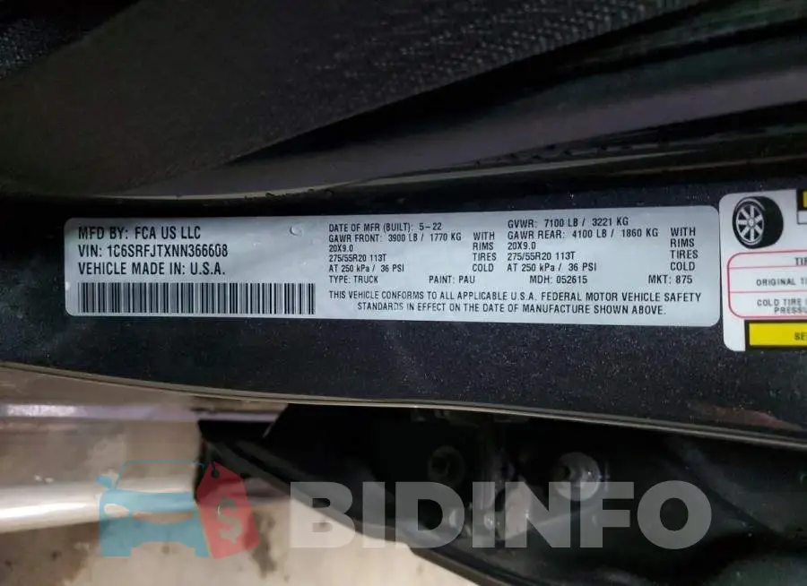 1C6SRFJTXNN366608 Photo# 12