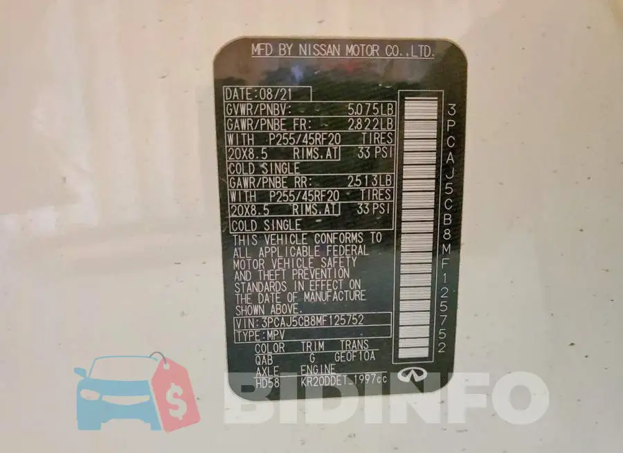 3PCAJ5CB8MF125752 Photo# 13