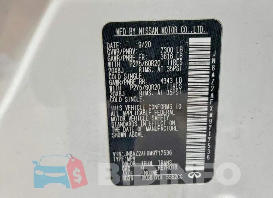 JN8AZ2AFXM9717536 Photo# 13