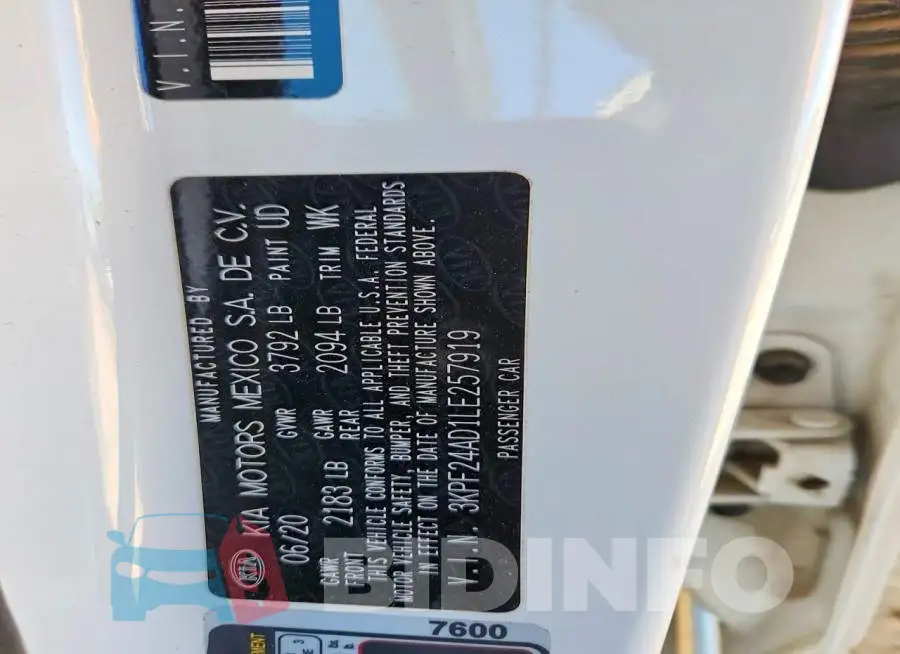 3KPF24AD1LE257919 Photo# 13