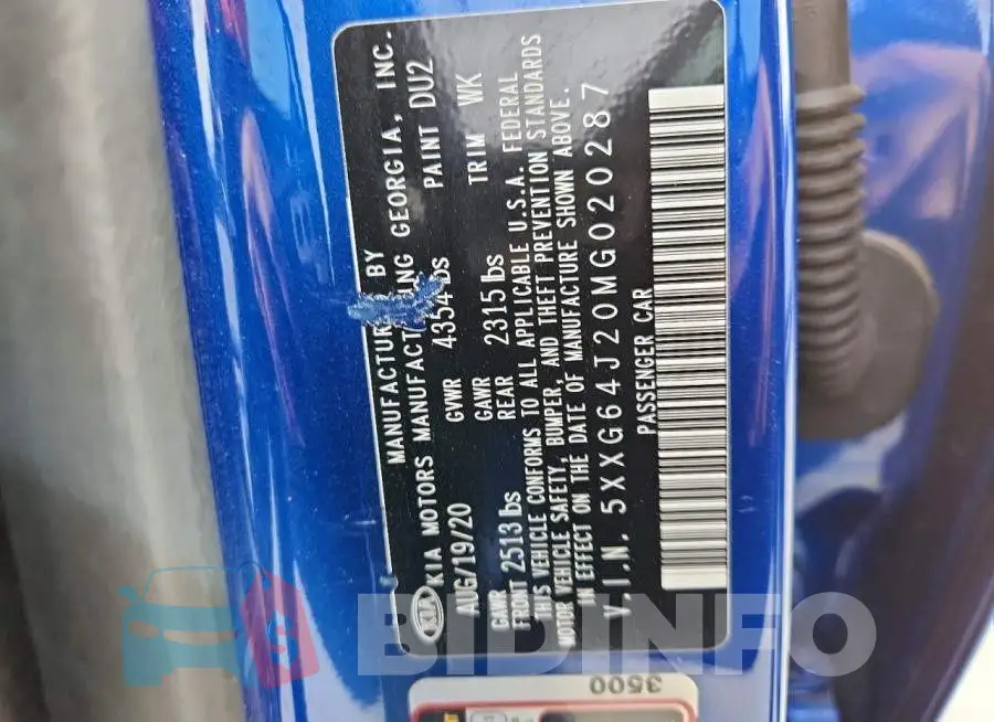5XXG64J20MG020287 Photo# 12