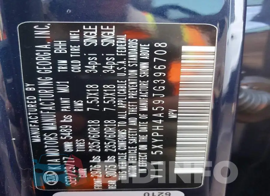 5XYPH4A59JG396708 Photo# 13