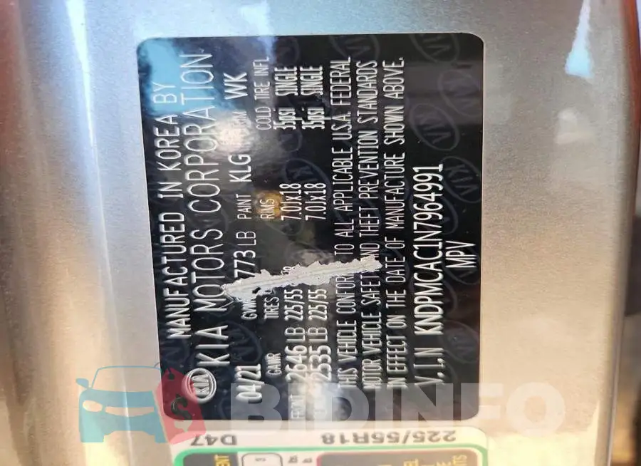 KNDPMCAC1N7964991 Photo# 14